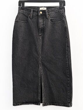 Universal Thread Black Denim Skirt with Front Slit size 4